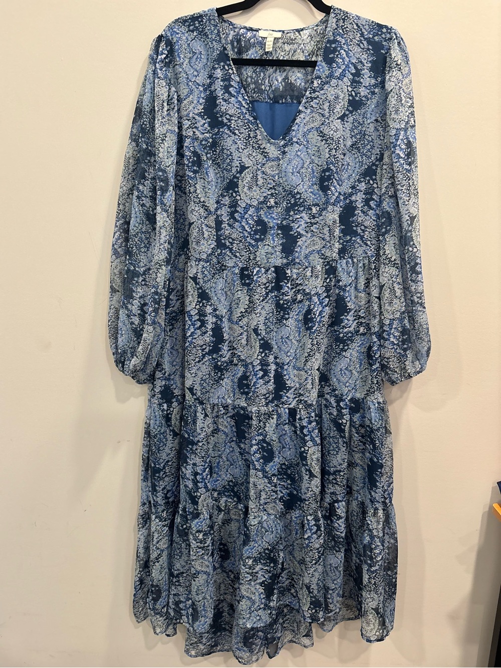 Joie Blue Artsy Tiered Dress XLarge